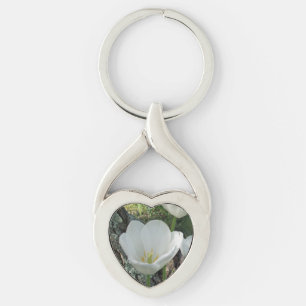 White Tulips Flower Trio Keychain