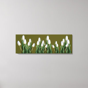 White tulips in green heaven by Berglind Design Canvas Print
