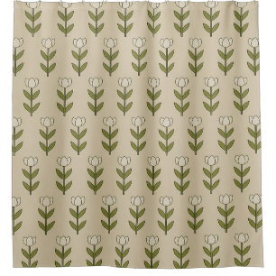 White Tulips Shower Curtain