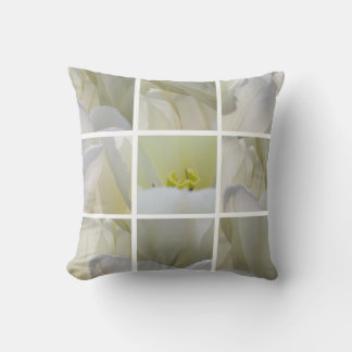 White Tulips Squared - Fine Art Photograph Throw Pillow