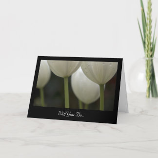 White Tulips Will You Be My Bridesmaid Invitation