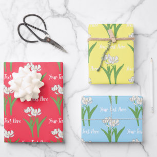 White Tulips Wrapping Paper Sheet