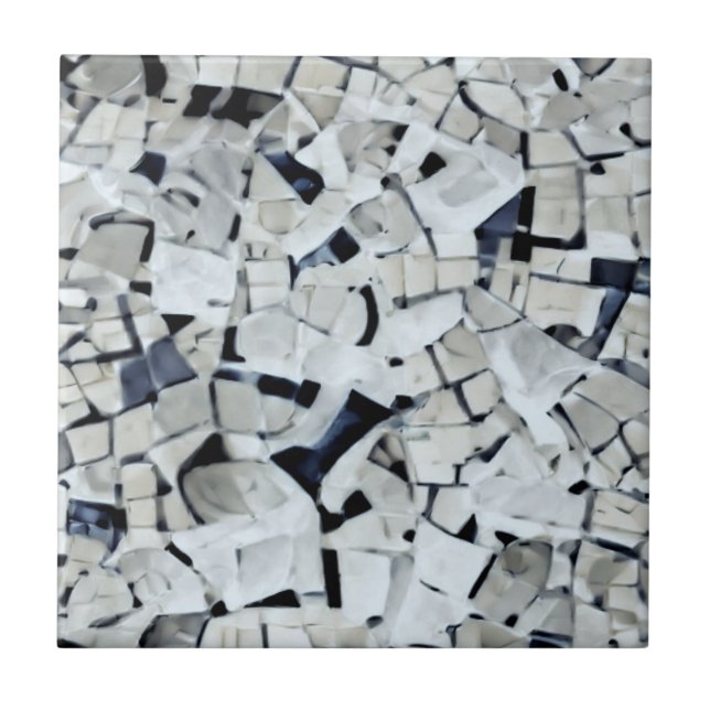 White tumbled pattern grey  tile (Front)