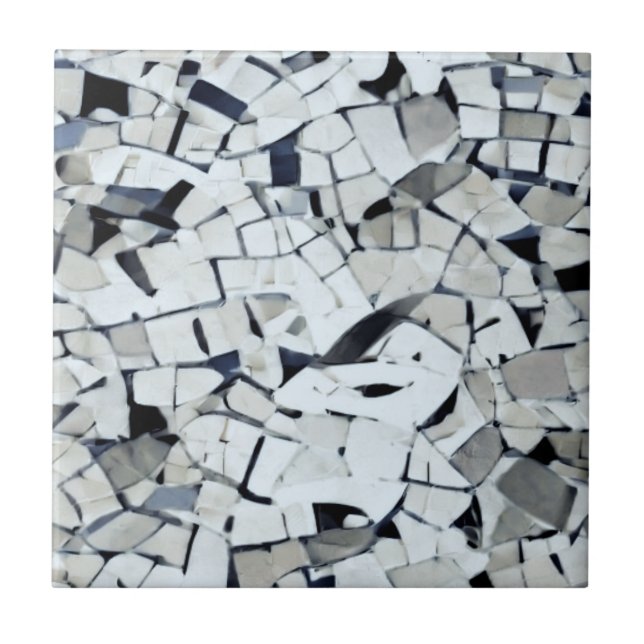 White tumbled pattern grey  tile (Front)
