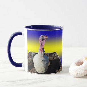 White Turkey Dimensional Popout Art, Mug
