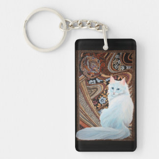 White Turkish Angora Keychain