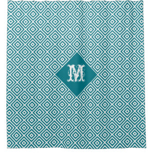 White & Turquoise Geometric Modern Pattern