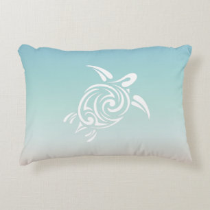 White Turtles Beach Themed Accent Pillow