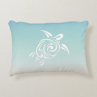 White Turtles Beach Themed Accent Pillow