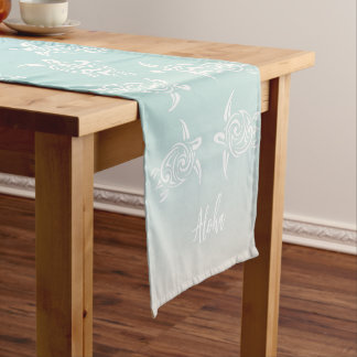 White Turtles Beach Themed Short Table Runner