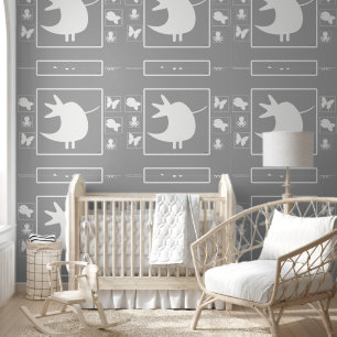 White Tweety Bird On Grey Wallpaper