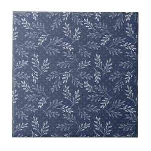 White twigs on blue. tile