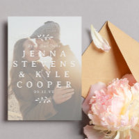 White Twigs Typography Photo QR Code Save Our Date