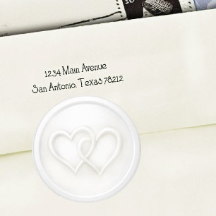 White Two Hearts Intertwined Wedding Classic Round Sticker