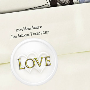 White Two Hearts Intertwined Wedding Classic Round Sticker