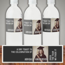 White Typography and Photo Beverage Label Set