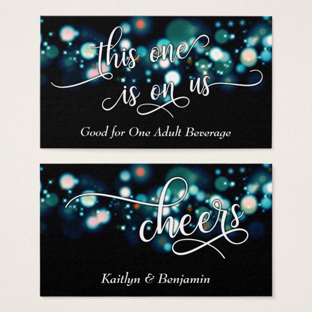 White Typography, Blue Green Black, Drink Tickets (Front & Back)