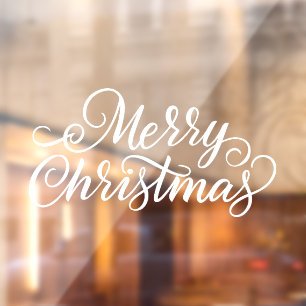 White typography Merry Christmas Window Cling