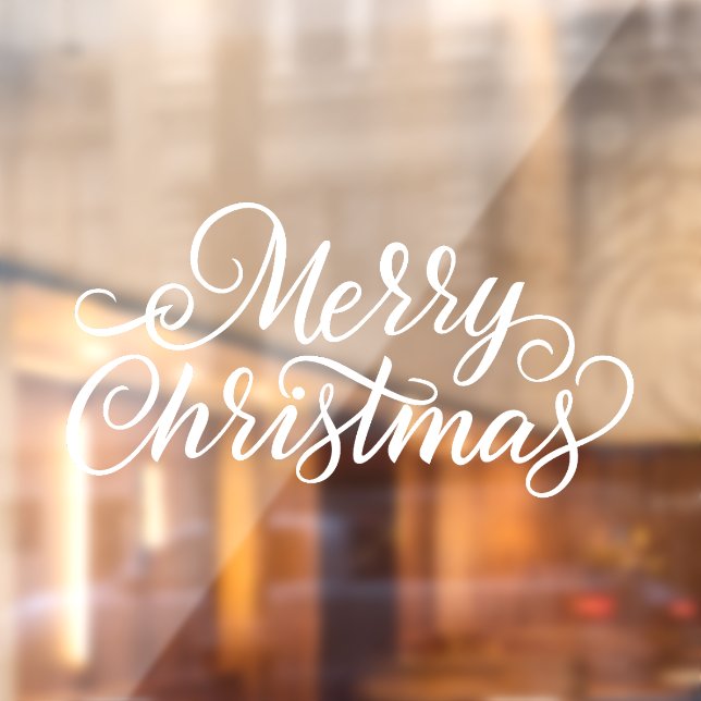 White typography Merry Christmas Window Cling (Sheet 2)