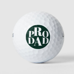 White Typography on Green Pro Dad Golfers Golf Balls