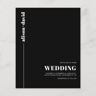 White typography QR code BUDGET wedding invitation