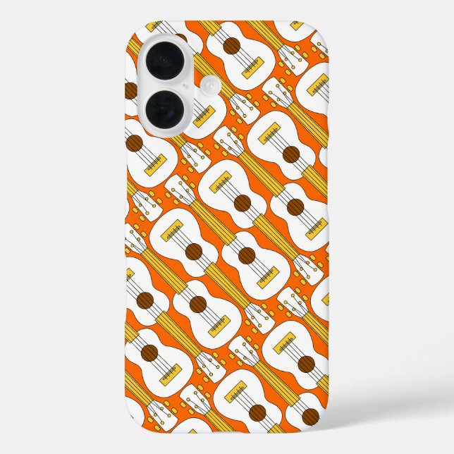 White Ukulele Pattern Case-Mate iPhone Case (Back)