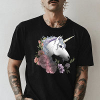 White Unicorn and Flowers