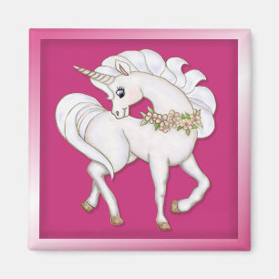 White Unicorn Magnet