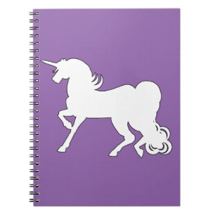 White Unicorn Silhouette Notebook