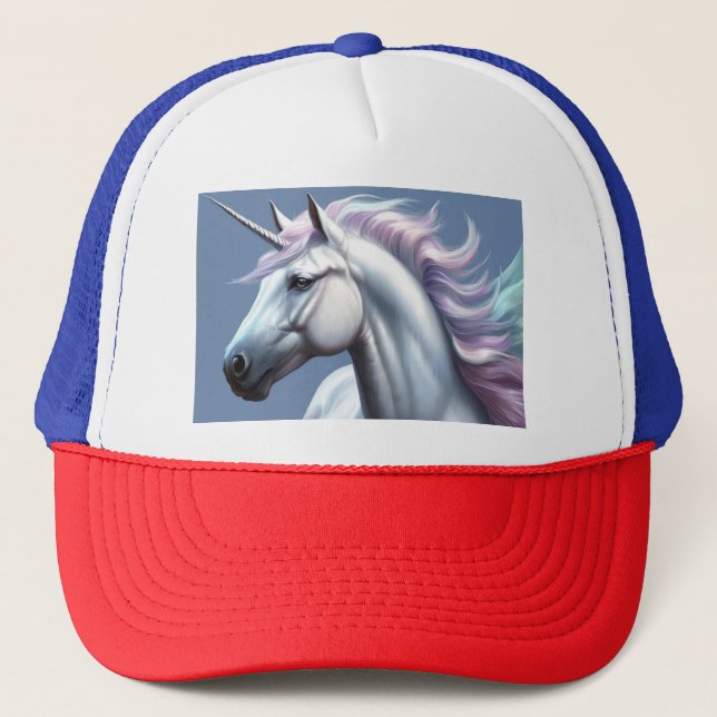 White Unicorn Trucker Hat (Front)