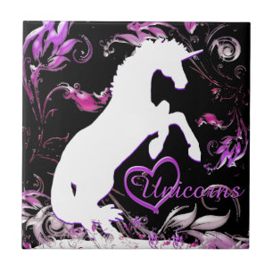 White Unicorn V (Colourful Splash) Tile