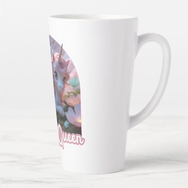 White unicorn with wings - Magic Queen Latte Mug (Right)