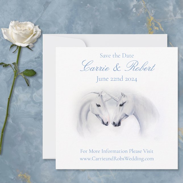 White Unicorns Love Couple Invitation (Creator Uploaded)