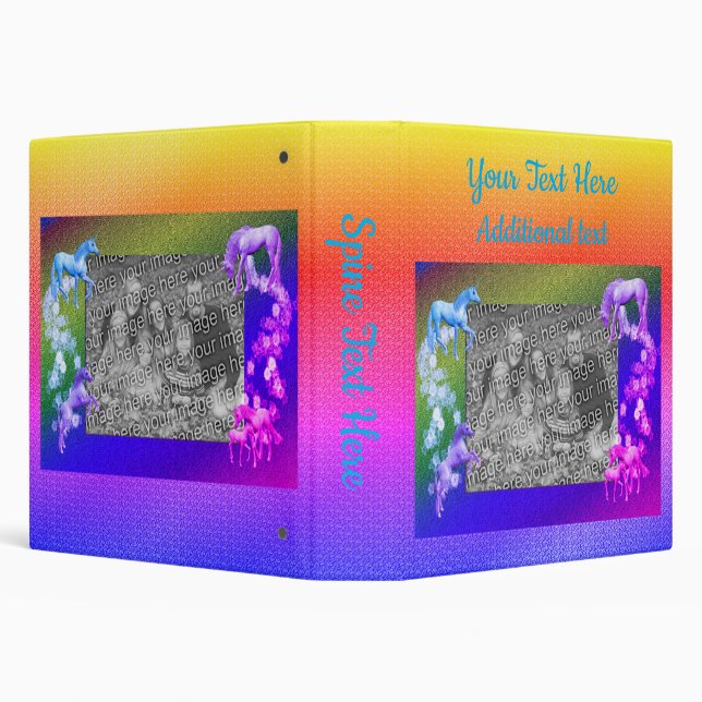 White Unicorns Personalized Photo  Binder (Background)