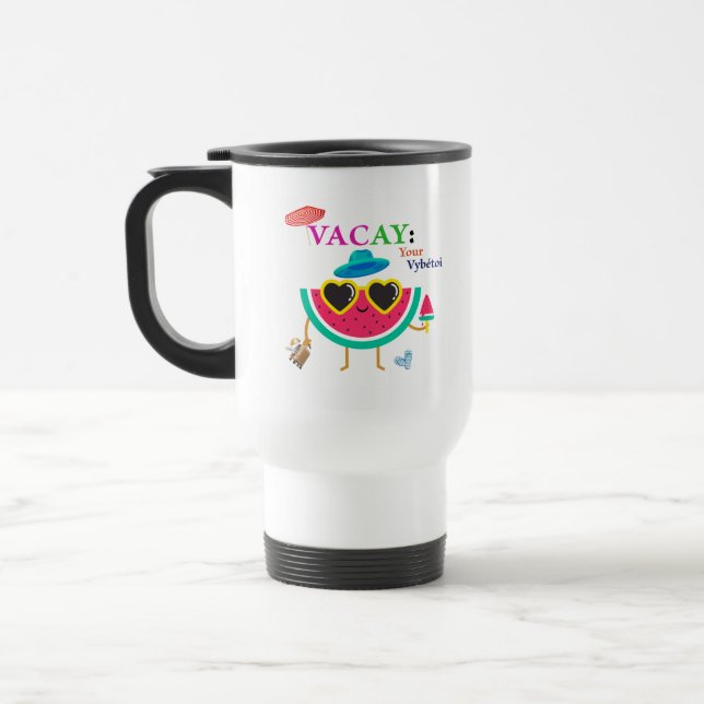 White Vacay Melon— Travel Mug (Left)
