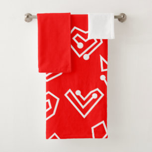 White Valentine's Mazes  Bath Towel Set