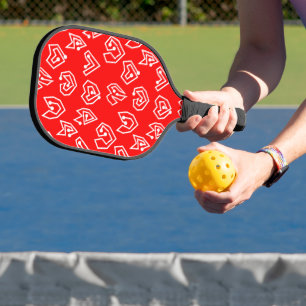White Valentine's Mazes Pickleball Paddle