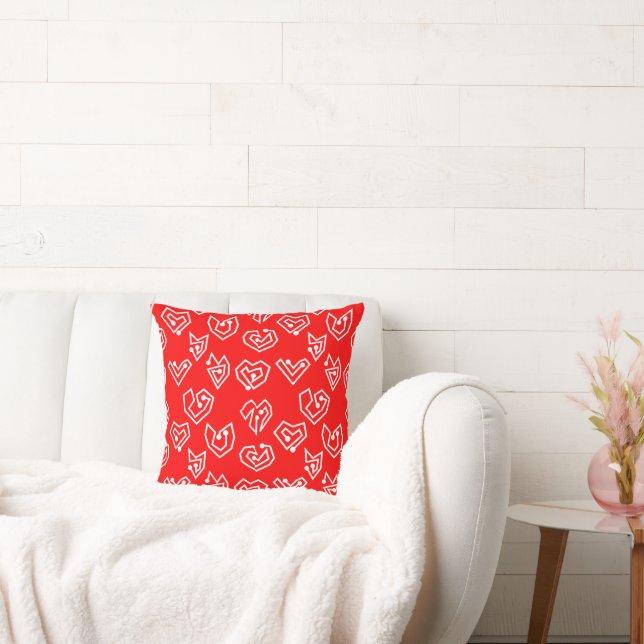 White Valentine's Mazes  Throw Pillow (Couch)
