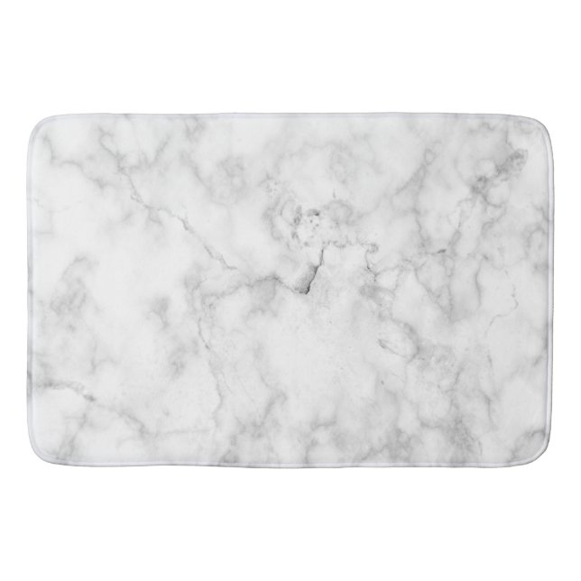 White Veins Marble Bath Mat (Front)