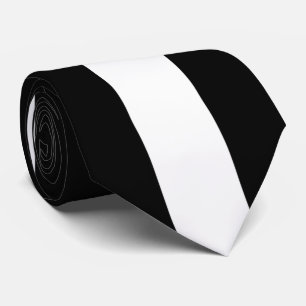 White Vertical Stripe on Black Tie