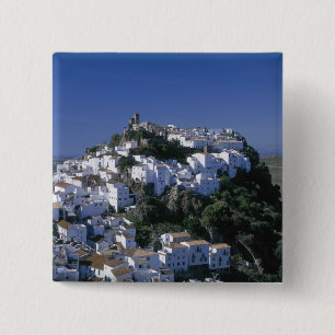 White Village of Casares, Andalusia, Spain 2 Inch Square Button