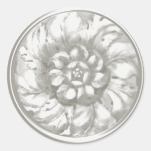 White Vintage Baroque Embossed Look Seal