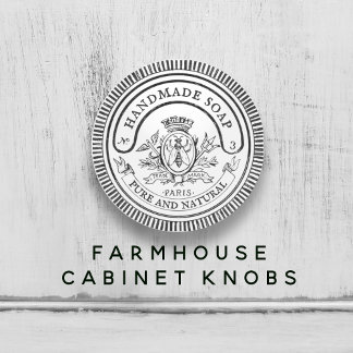 White Vintage Hand-Drawn Handmade Soap Bathroom Ceramic Knob