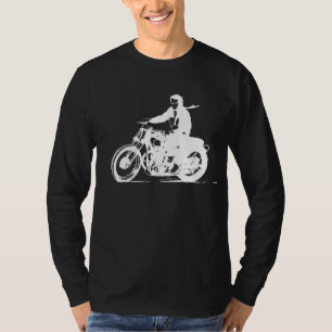 White Vintage Motorcycle - Simple Classic T-Shirt