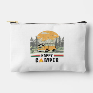 White Vintage Mountain Tree Sunrise Camper Van Accessory Pouch