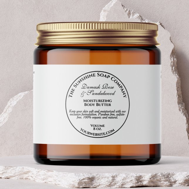 White Vintage Style Cosmetics Jar Label (Creator Uploaded)