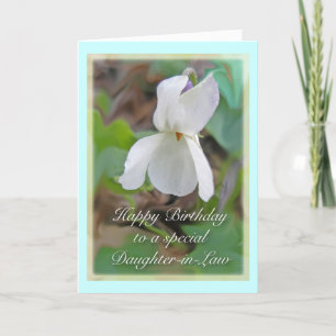 White Violet Daughter-in-Law Birthday Card