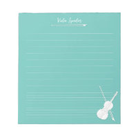 White Violin Personalized Music Lesson Aqua