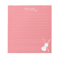 White Violin Personalized Music Lesson Rose Pink
