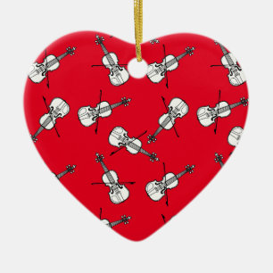 White Violins Ceramic Ornament